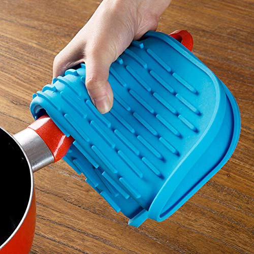 CVERY Dish Drying Mat Tableware Washer Large Heat Resistant Trivet Kitchen Cushion Cup Anti-scald Silicone Protector Drainer Home(Blue)
