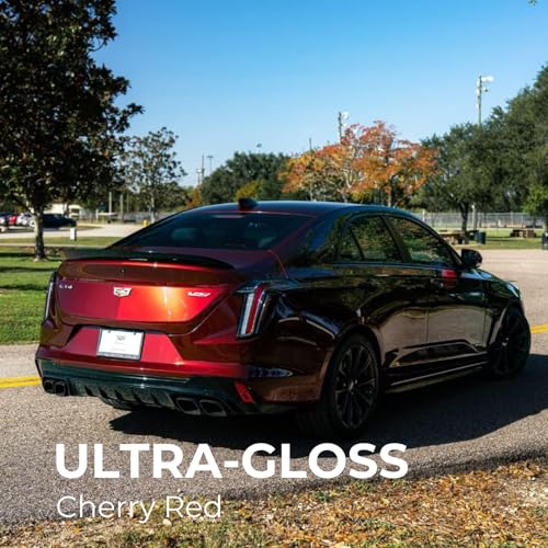 Image of RockRose 2026 Cherry Red Car Wrap Vinyl 5FT x 60FT - Deep Gloss Red Vehicle Film Roll, Air Release Technology, Self-Adhesive Automotive Vinyl for Cars, Motorcycle