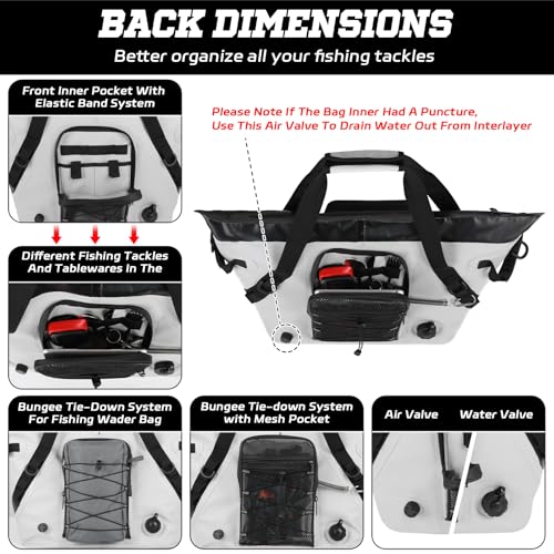 MORXPLOR Insulated Fish Cooler Kill Bag with Flat Bottom-26x18 31x14 40x16 50x18 60x20 70x25 Inches Waterproof Fishing tackle Kill Cooler Bag by MORXPLOR - Used condition - Image 4