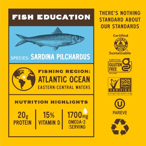 Image of Season Sardines in Water Skinless & Boneless, 4.25 Oz Tins, 6-Pack | No Salt Added, Wild Caught, 22g of Protein, Keto Snacks, More Omega 3's Than Tuna, Kosher, High in Calcium, Canned Sardines