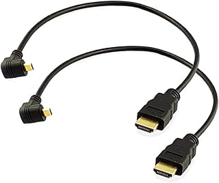 Seadream 2Pack 1Foot 90 Degree Down Angle Micro HDMI Male To HDMI Male Cable Connector (2Pack Down Angled)