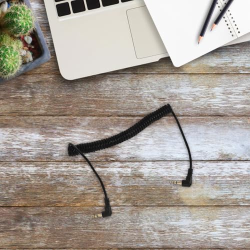 Cable de audio con conectores ángulo OSOLADY espiral para tabletas y altavoces 5