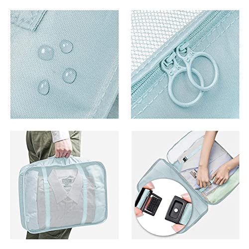 Sprqcart Polyester 7 Set Travel Organizer Bag 3 Packing Cubes + 3 Pouches + 1 Toiletry Organizer Bag (Skyblue, 27.99 Cm, 11 Cm) 5