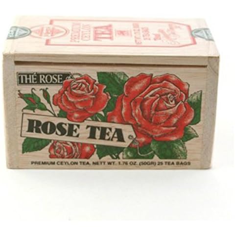 The Metropolitan Tea Company 62WD-618B-022 Rose 25 Teabags in Wood Box Cover