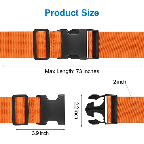 Image of 4 Pack Luggage Straps for Suitcases TSA Approved, Travel Belt, Suitcase Strap, by Hiuysid (Orange)