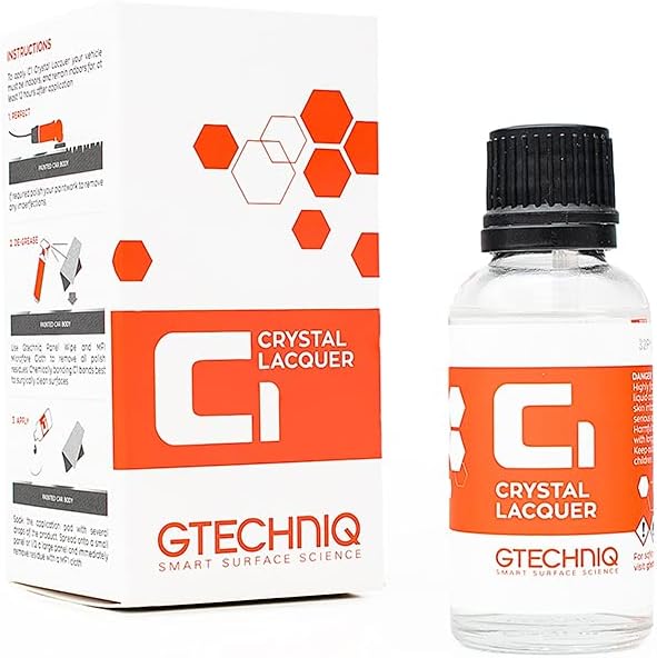 Gtechniq C1 Crystal Lacquer Hydrophobic Nano Coating Sealant and Protectant (30mL)