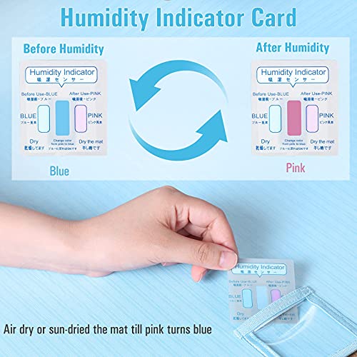 Dog Cooling Mat, Rywell Self Cooling Pads For Dogs & Cats, Arc-Chill Reusable Summer Pet Natural Cool Bed For Puppies, Super Absorption, Machine Washable & Portable, Home & Travel - S (18×24'') - Blue #TOP5