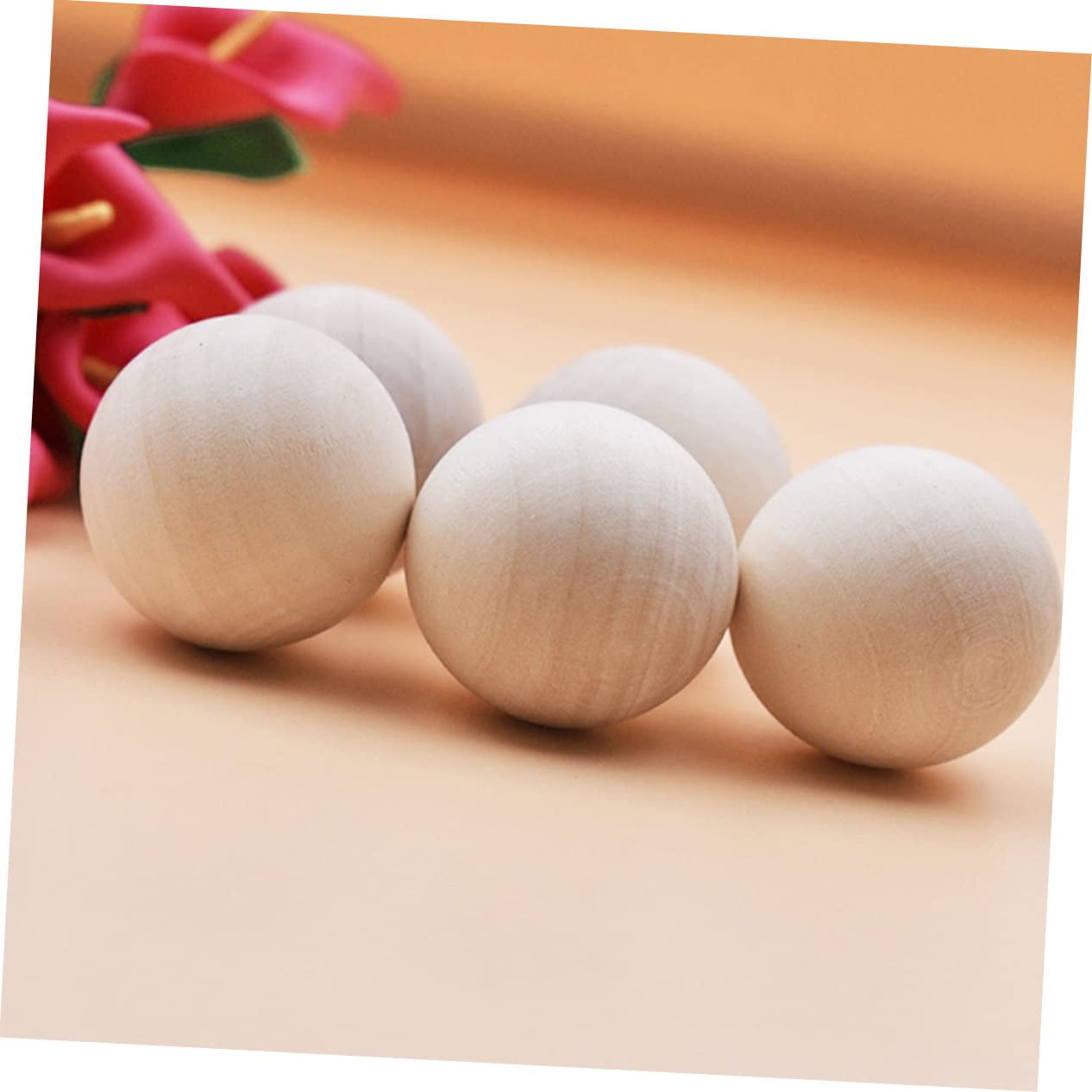 jojofuny 20 Pezzi Palline Rotonde in Legno di Loto Lisce per Decorazione Casa e Pittura Fai da Te Materiale per Lavoretti Manuali