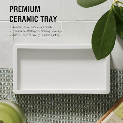 MOMEEMO Soap Dispenser Kitchen Set with Ceramic Tray, White by MOMEEMO - Used condition - Image 5