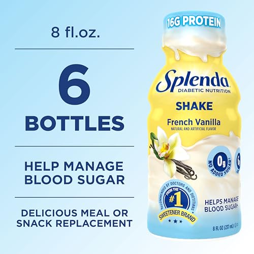 Image of SPLENDA Diabetes Care Shakes - Meal Replacement Shake, 8 Fluid Ounces Per Bottle (French Vanilla, 6 Pack) | Meal Replacement Shake, 6 Pack