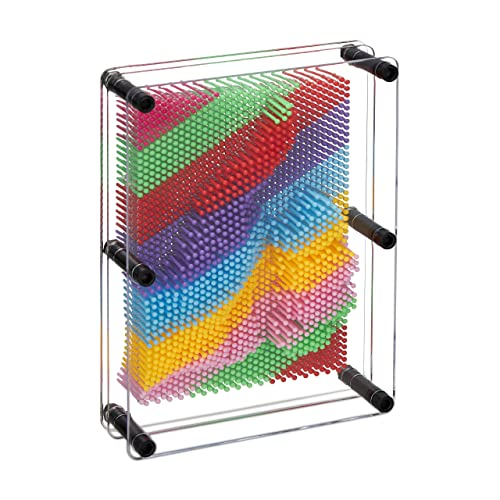 Relaxdays Imagen de uñas Pinart Tablero Art, Escultura Pines, Molde Impresión 3D, 15x20cm, Juego Pinchitos, Decorativo, Multicolor