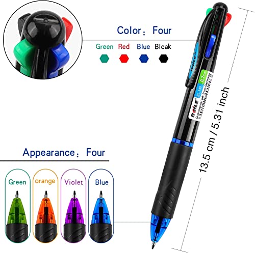 Image of 10170 4 IN 1 Pens 0.7mm Fine Point Multicolor BallPoint Pen Creative Writing Retractable Ball Point Pens For Office, Student & School Stationery (Set of 5 pens)