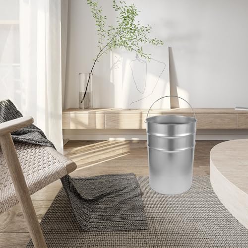 Cubo de basura metálico exterior de hierro galvanizado resistente Alipis 7