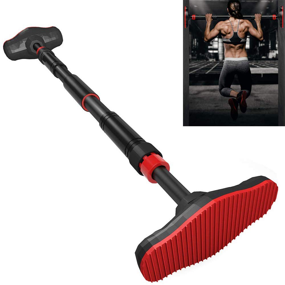 ANTOPY Pull-Up Bar Stretch Bar Doorway Gym Fitness Strength Training no Screws Adjustable Width 65-100cm Large Anti-Slip Mat Safety Lock Made of Sturdy Steel Max Weight 330lbs/150Kg