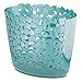 mDesign Plastic Slim Oval 2 Gallon Trash Can Wastebasket Garbage Bin - Decorative Themed Basket for Bathroom, Bedroom, Office - Hold Trash, Waste, Recycling - Pebbles Collection - Blue