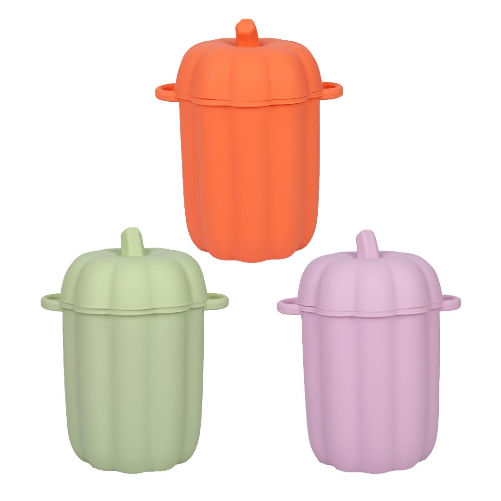 Colador de aceite, separador de grasa de silicona de 460 ml, recipiente de aceite con forma de calabaza de gran capacidad, recipiente de aceite de tocino de silicona antiadherente con colador, | Separador de grasa de de cocina de mayor capacidad con forma