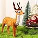 Kopida Simulation Deer Ornament 1PC Miniature Figurine Plush Simulation Reindeer Xmas Elk Desktop Model Christmas Decorations for Home Christmas Ornament