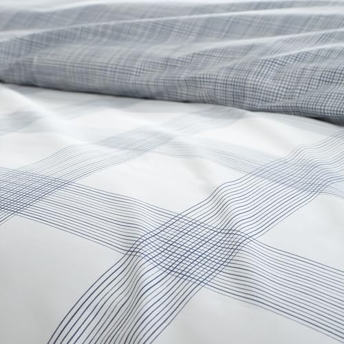 Housse de Couette Percale de Coton Bianca Marlow Parure de Lit Bleu Douceur Réversible - 6