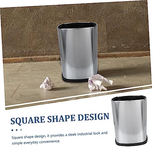 Caneca de basura rectangular de acero inoxidable Vaguelly miniatura 5