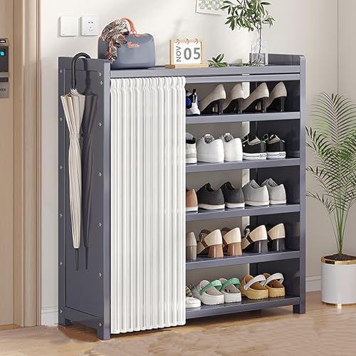 Grande armoire à chaussures haut de gamme avec cadre en bambou durable et élégant