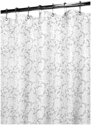 Park B. Smith Victorian Lace Shower Curtain, White/Silver