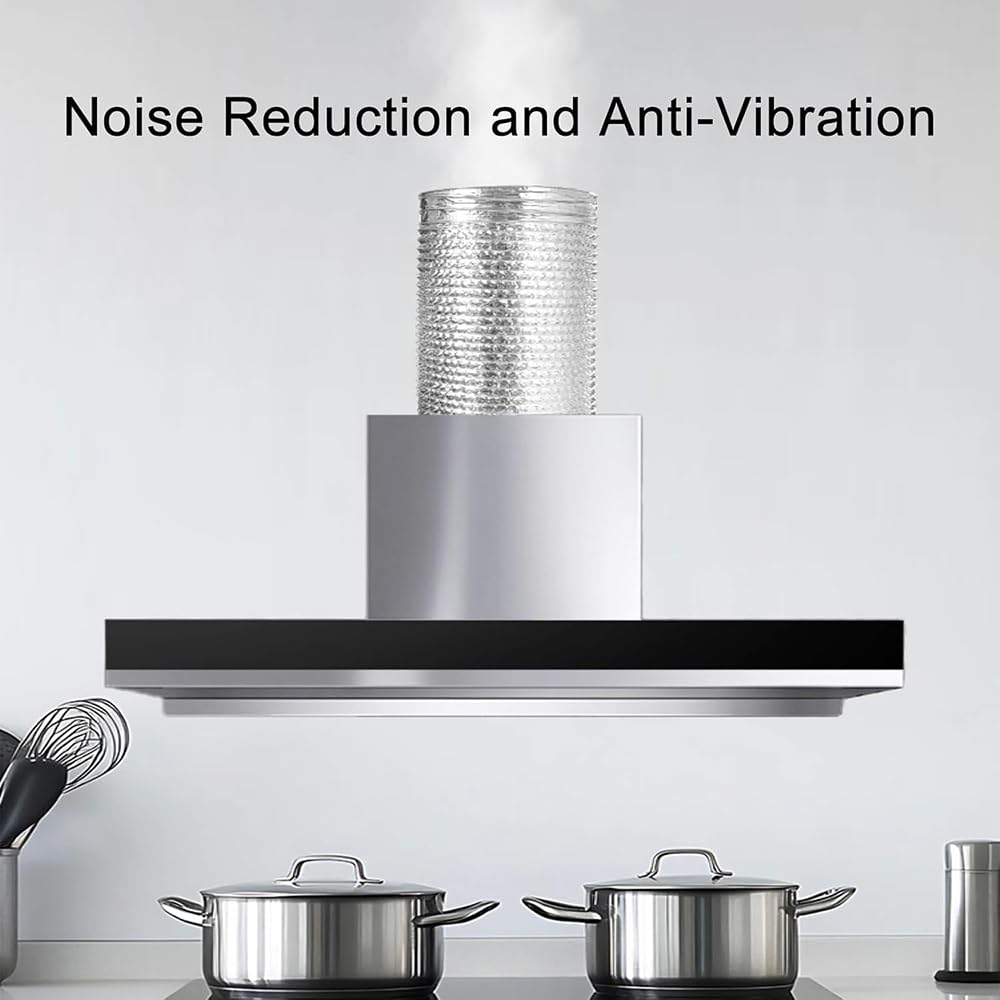 Condotto di ventilazione flessibile in alluminio, Condotto dell'aria termica for tubo flessibile in alluminio con sfiato for asciugatrice for cappa da 6-16 pollici 1-6 m(L 1m(3ft),150mm(6"))