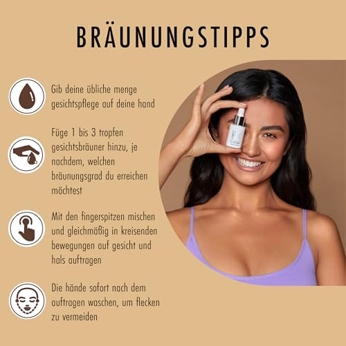 ST. MORIZ Professional Clear Face Tanning Drops - Anwendung in Kombination mit der gewohnten Feuchtigkeitspflege, um die Bräune aufzubauen - dermatologisch getestet, ohne Tierversuche – 50ml