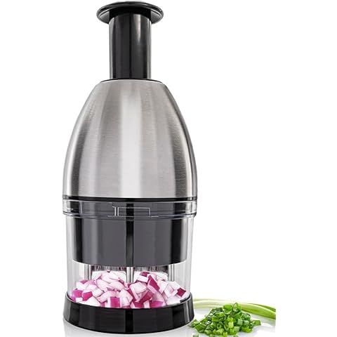 BASSWOOD Vegetable Chopper - Onion Chopper - Pro Food Chopper - Veggie Chopper - Vegetable Chopper with Container - Hand Chopper - Slicer Dicer Cutter Cover