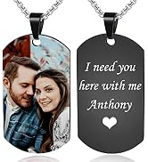 Fanery sue Custom Dog Tag Necklace Men Women, Picture Necklace Personalized Photo Customized, Pho...