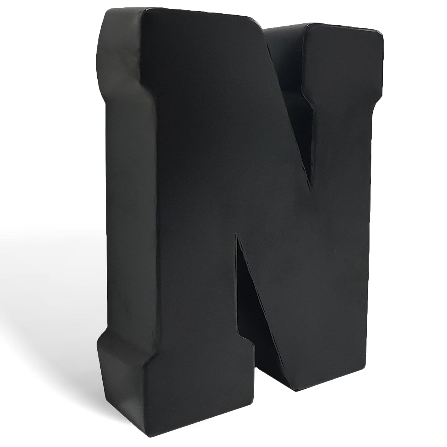 7.87" Metal Letters for Wall Decor, Black Standing 3D Letters, Decorative Farmhouse Hanging Alphabet Signs for Home Bedroom Office Wedding Party (N)