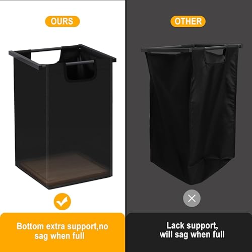 Miniatura 7 de Cesto de lavandería, clasificador de ropa sucia con tres estantes, sección organizadora de cesta de lavandería con bolsas de lavandería extraíbles