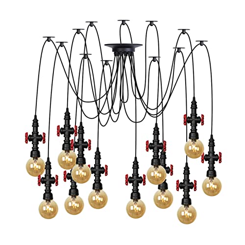 Lampe araignée de plafond réglable pour éclairage suspendu de bar et salon industriel