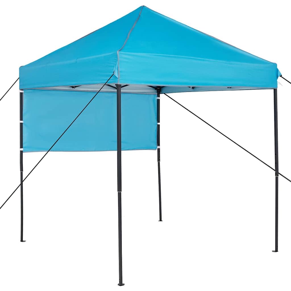 Faltpavillon Blau 194 x 194 x 251 cm Pop-up Zelt Garten | Flexibler Schattenspender mit Höhenverstellung für Terrasse, Gartenpartys und Events im Außenbereich.