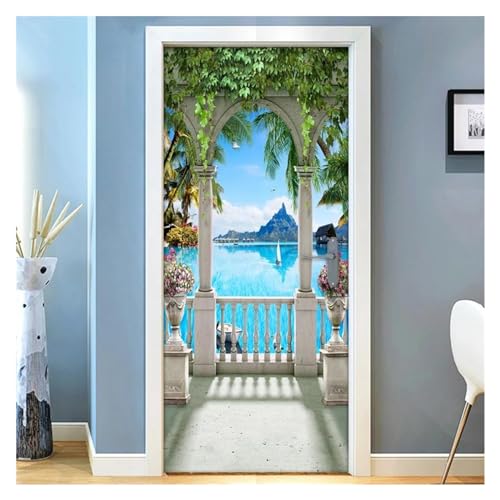 Paysage de balcon en sticker mural 3D pour transformer vos portes intérieures - 2