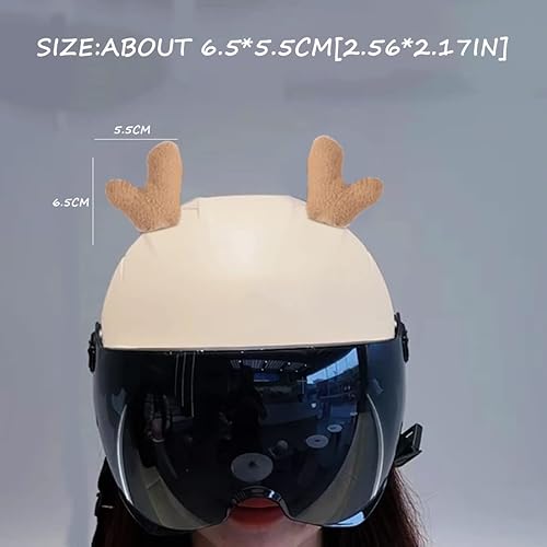 Miniatura 2 de 1 par de cuernos de Navidad decoración de casco de cuernos de ciervo de felpa accesorio de casco de motocicleta decoración de casco de bicicleta