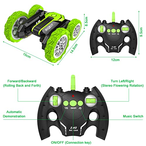 Remote Control Car For Kids, Toys For 6 7 8 9-14 Year Old Boys,Rc Cars 360 ° Flips Stunt Car Double Sided Rotating 4Wd Off Road With Light And Muisc Rechargeable Toy Car Birthday Gifts For Boys Girls #TOP3