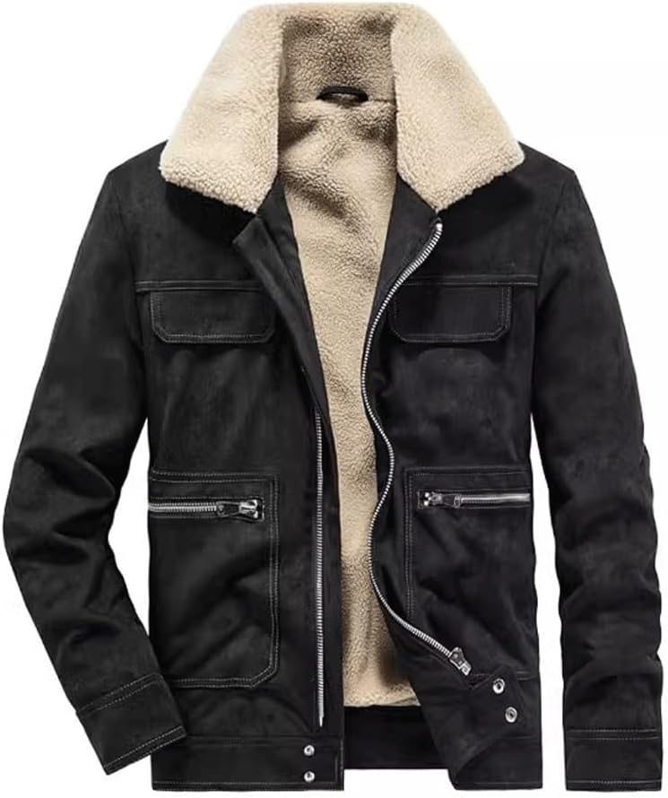 Loose Thickened Men's Winter Plush Lamb Cashmere Cotton Jacket