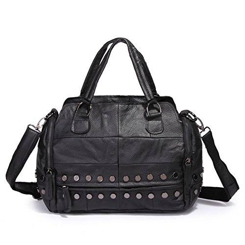 Sac à main en cuir rivet capuche - La solution confort et style pour libérer vos mains