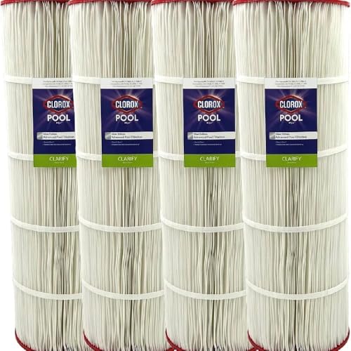 Clorox Silver Edition Advanced Pool Filter (4-Pack) | Replacement for Hayward CX 1260, Unicel C-7495, Pleatco PA126, Filbur FC-1296, and More | 125 sq ft Pleated Filter Media