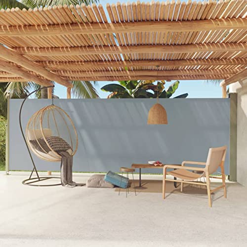 Tidyard Rideau latéral rétractable pour patio, rideau latéral enroulable, rideau de soleil latéral, rétractable, pare-vent, protection solaire, 180 x 600...