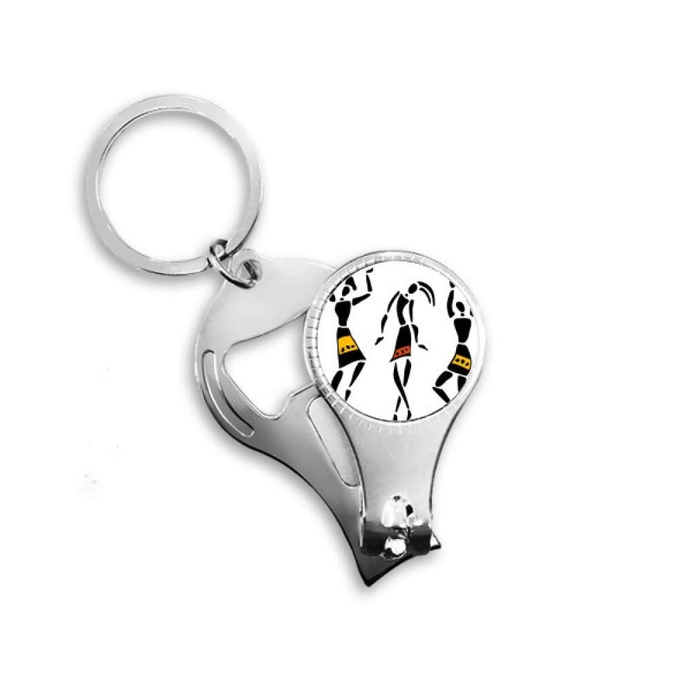 Porte-clés avec décapsuleur cadeau original motif Totems Danse Africa