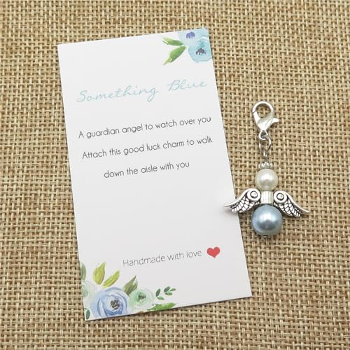 WISHOW Something Blue Angel Wedding Bouquet Charm - Gift for Daughter, Bride2