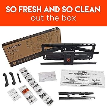 ECHOGEAR Full Motion Tilt and Swivel TV Wall Mount Bracket for most 42-80 inch LED, LCD, OLED, Curved and Plasma Flat Screen TVs w/VESA patterns up to 600 x 400-55.6 cm Extension - EGLF2-B2