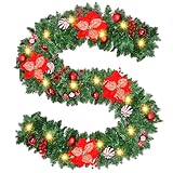Guirlande Sapin Artificiel, 2,7 m Guirlande Noel avec Lumières LED, Décoration Noel Inte...