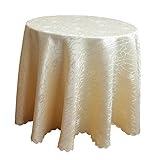  Linge de table Nappe 135 cm Nappe Damas Serviette de table Jacquard Rond Silver beige