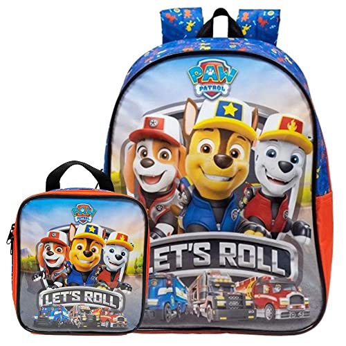 Kit Mochila de Costa+Lancheira Patrulha Canina Media X2 Xeryus