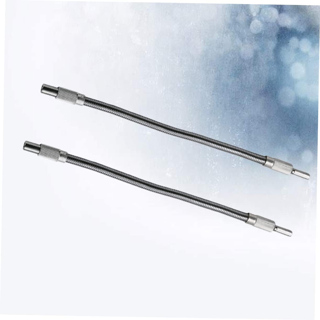 2Pcs Flexible Drill Bit Extension Shaft for Screwdriver, Metal | Silver Finish, Easy to Use with Rechargeable Drills and Manual Wrenches, 20cm Size, Two-Piece Pack