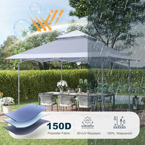 Image of MASTERCANOPY 13x13 Pop-Up Canopy Tent with Wheeled Bag Gray
