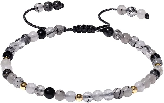 Gemstone Bracelet for Women Crystals and Healing Stones Beaded Stone Chakra Bracelets Healing Energy Crystal Jewelry Gifts Adjustable 4mm