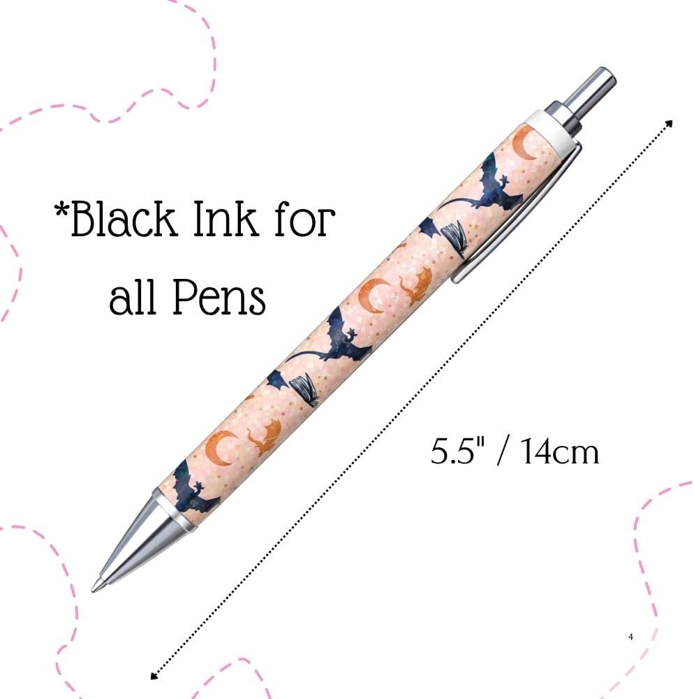 8PC Fantasy Dragon Pens Mystical Gothic Magical Mythical Wizard Sword Black Ink Writing Pen Office Supplies Unique Stationery Nurse Essentials For Work Spooky Gifts For Friends Coworkers Gamers image 4